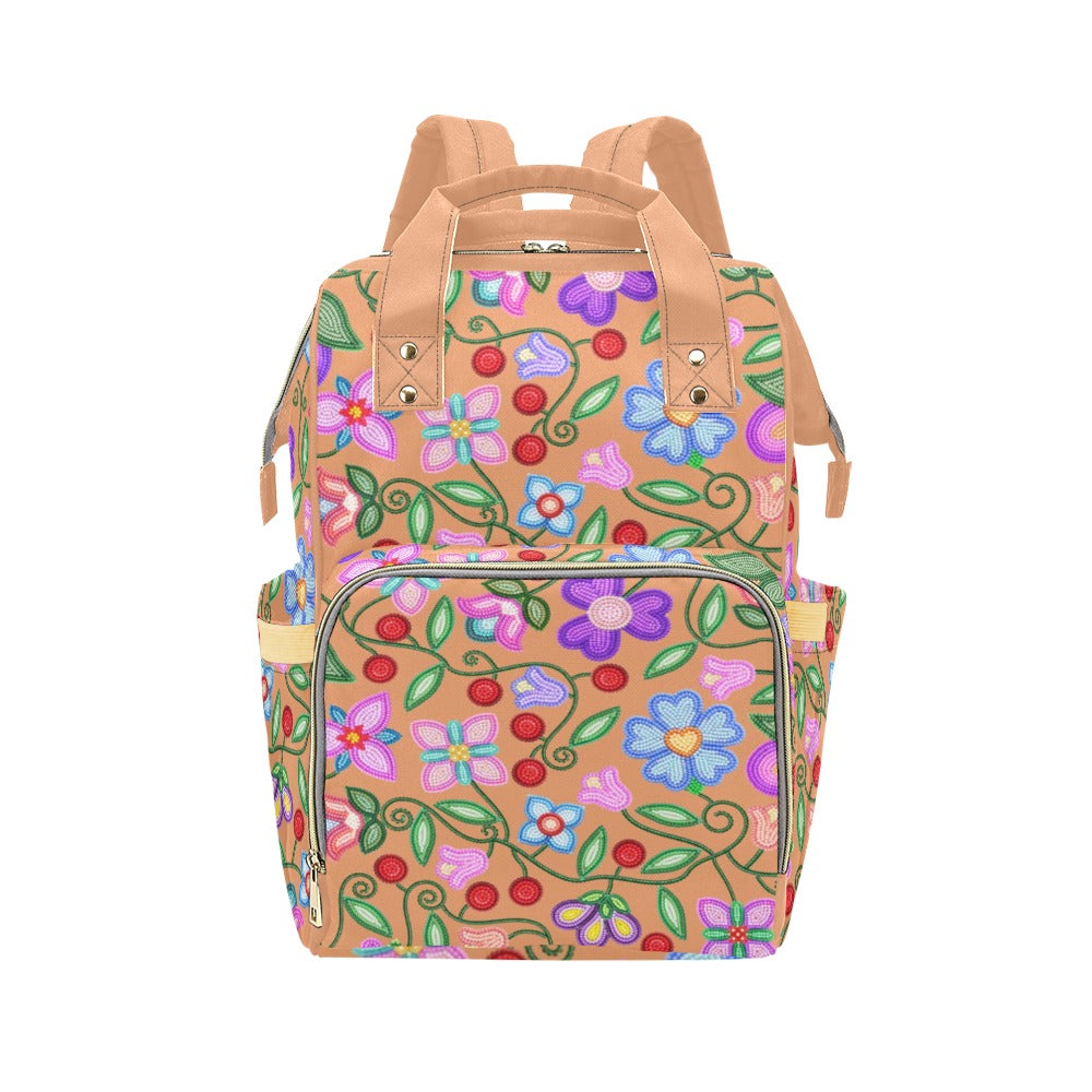 Petal Harmony Terracotta Multi-Function Diaper Backpack/Diaper Bag