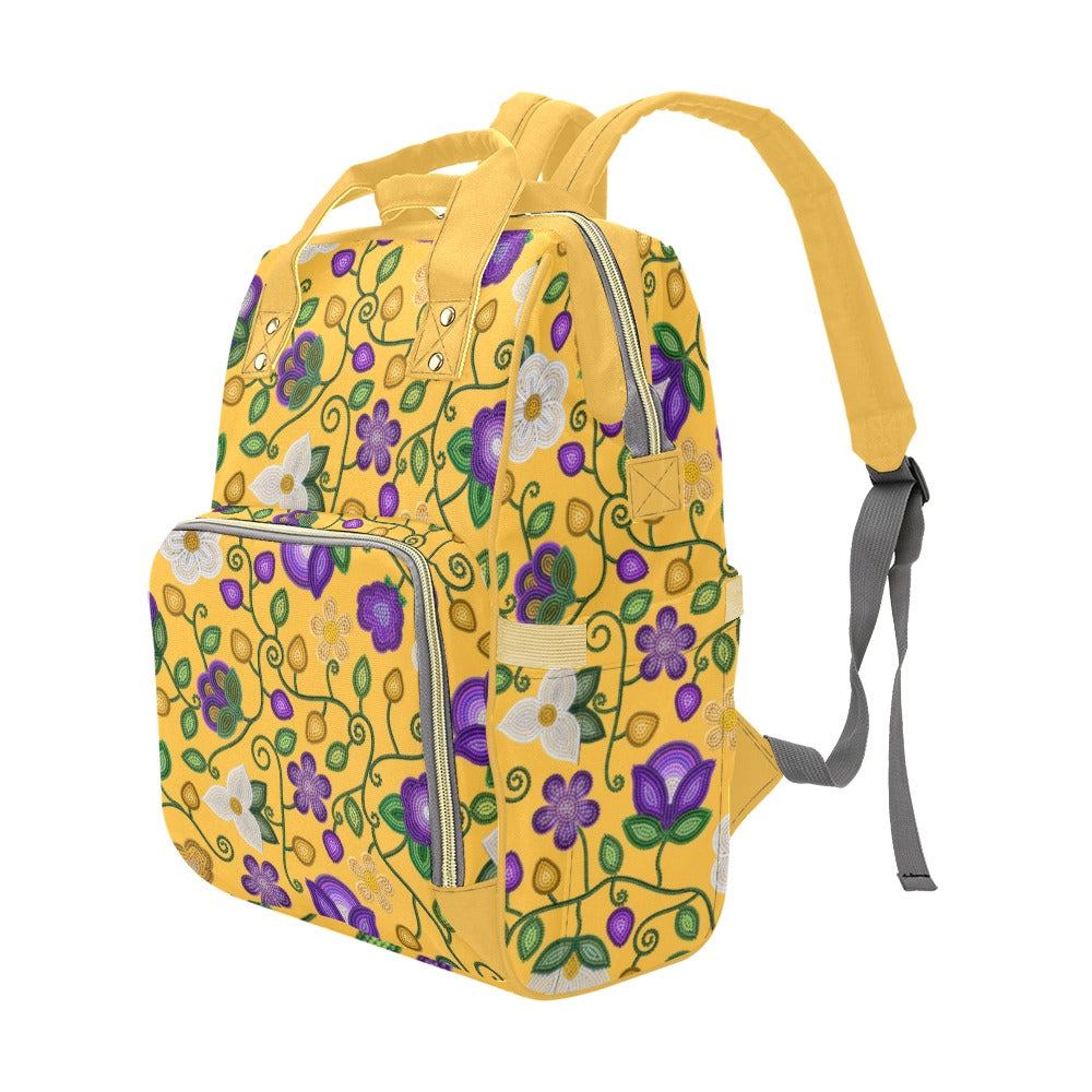 Midnight Moss Bloom Yellow Multi-Function Diaper Backpack/Diaper Bag