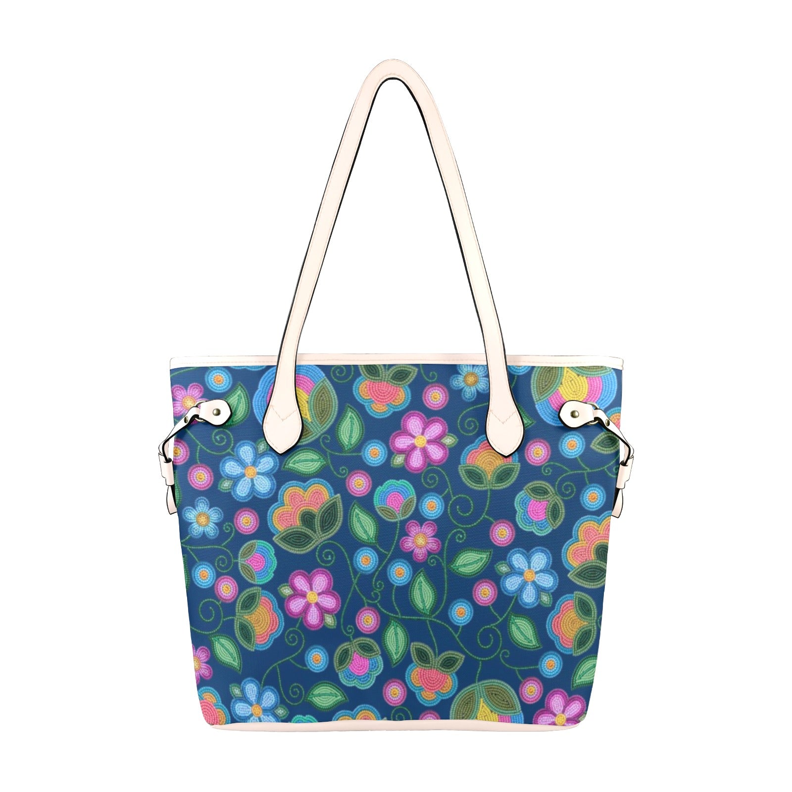Turquoise Sunbeam Blue Clover Canvas Tote Bag