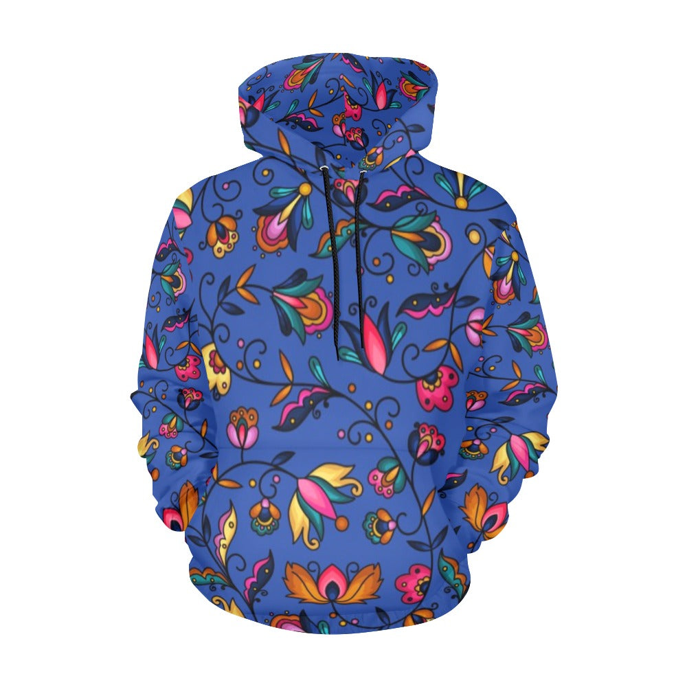 Copper Prairie Petals Blue Hoodie for Men (USA Size)