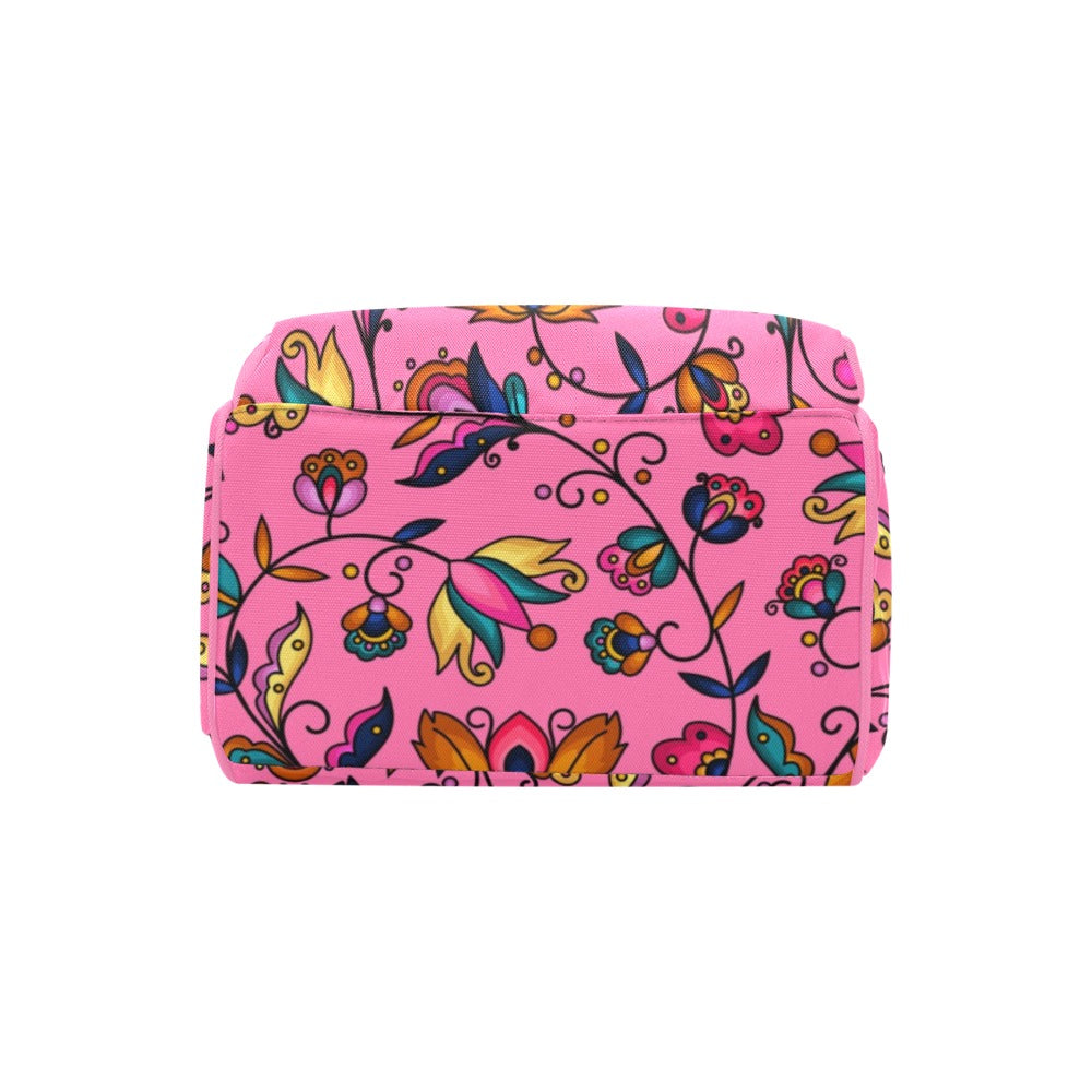 Copper Prairie Petals Pink Multi-Function Diaper Backpack/Diaper Bag