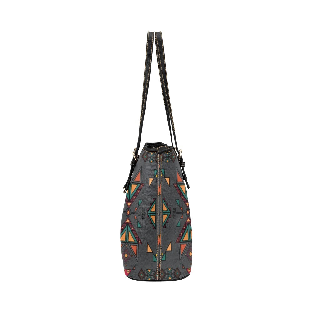 Arrow dawn Gray Leather Tote Bag/Large