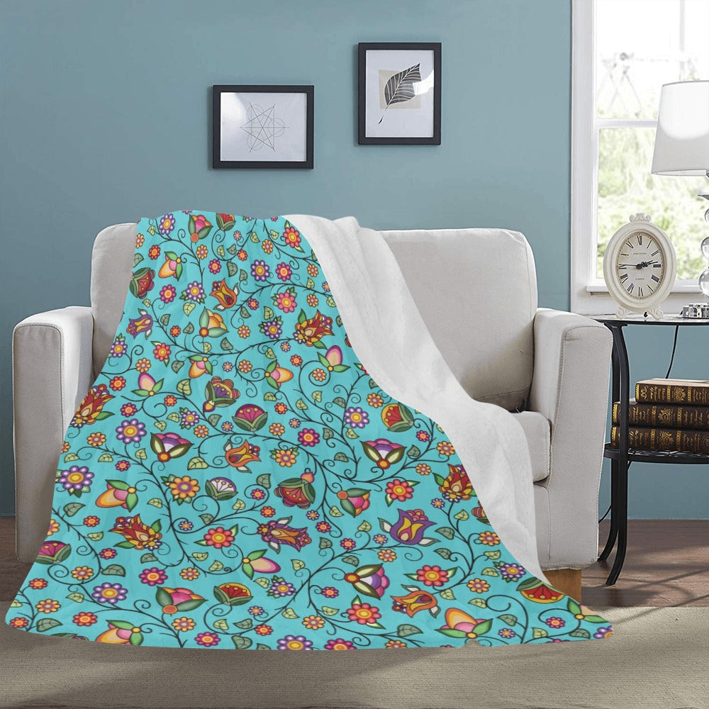 Heartbeat Petals Turquoise Ultra-Soft Micro Fleece Blanket 60"x80"