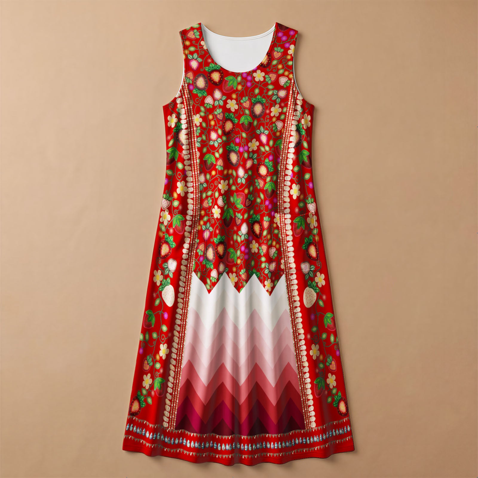 Berry Rites Red 1 Women's Sleeveless Long Dress