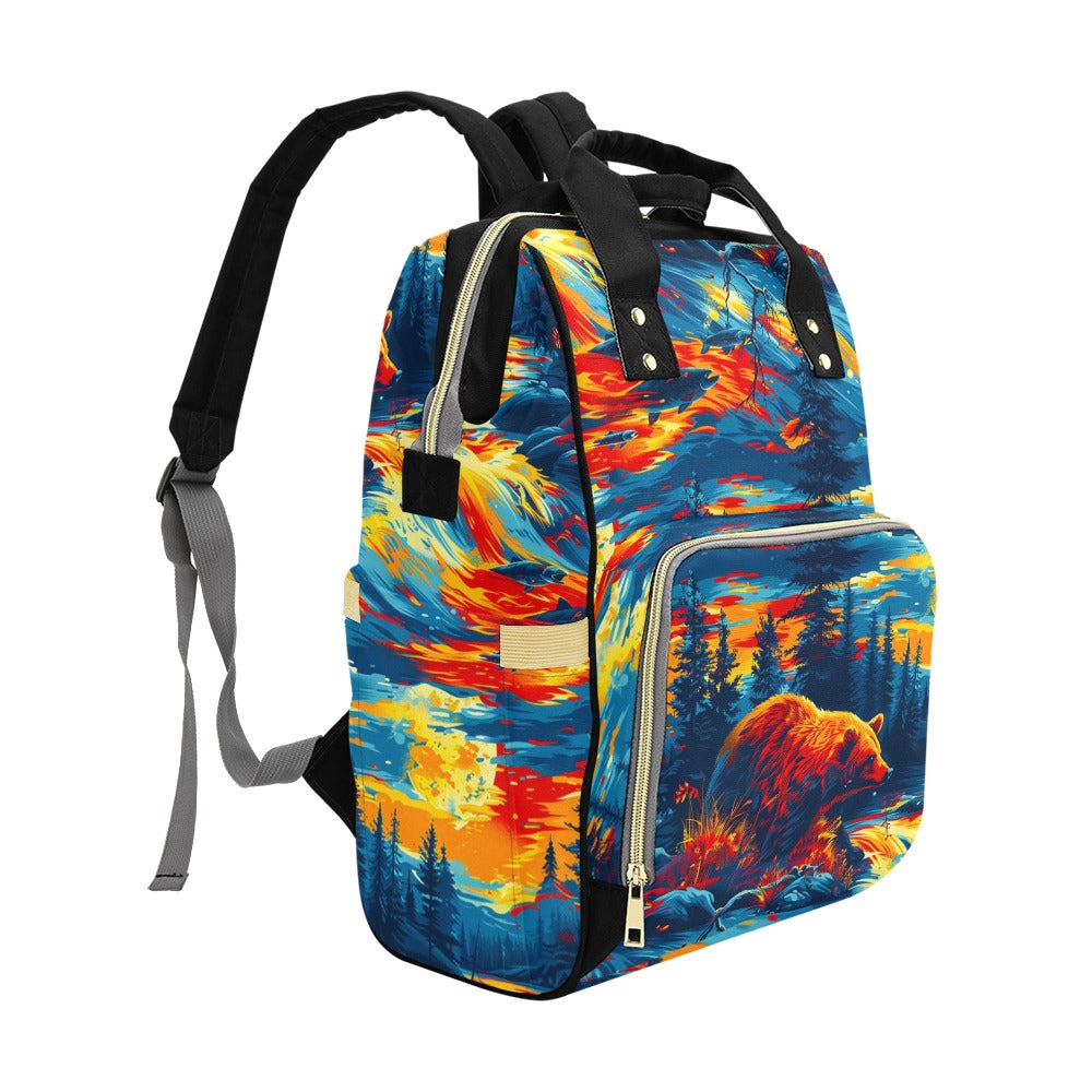 Fishing Bear Multi-Function Diaper Backpack/Diaper Bag