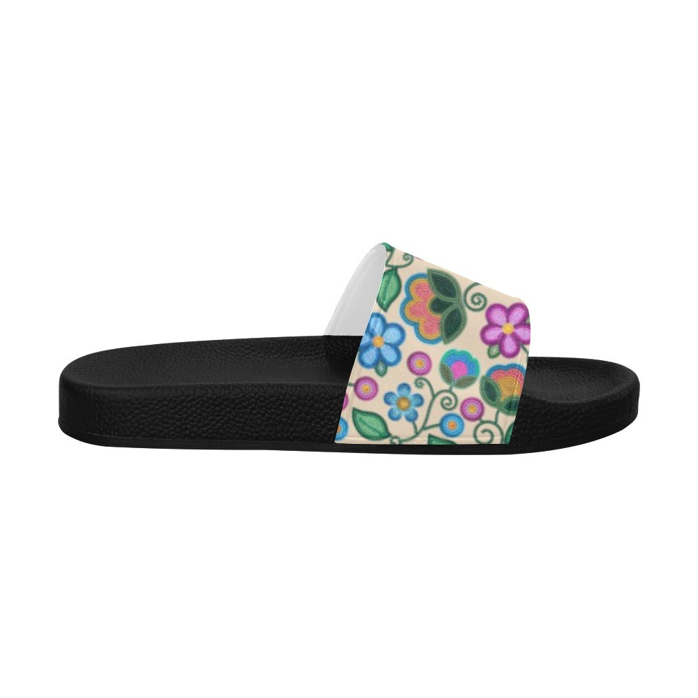Turquoise Sunbeam Cream Women's Slide Sandals