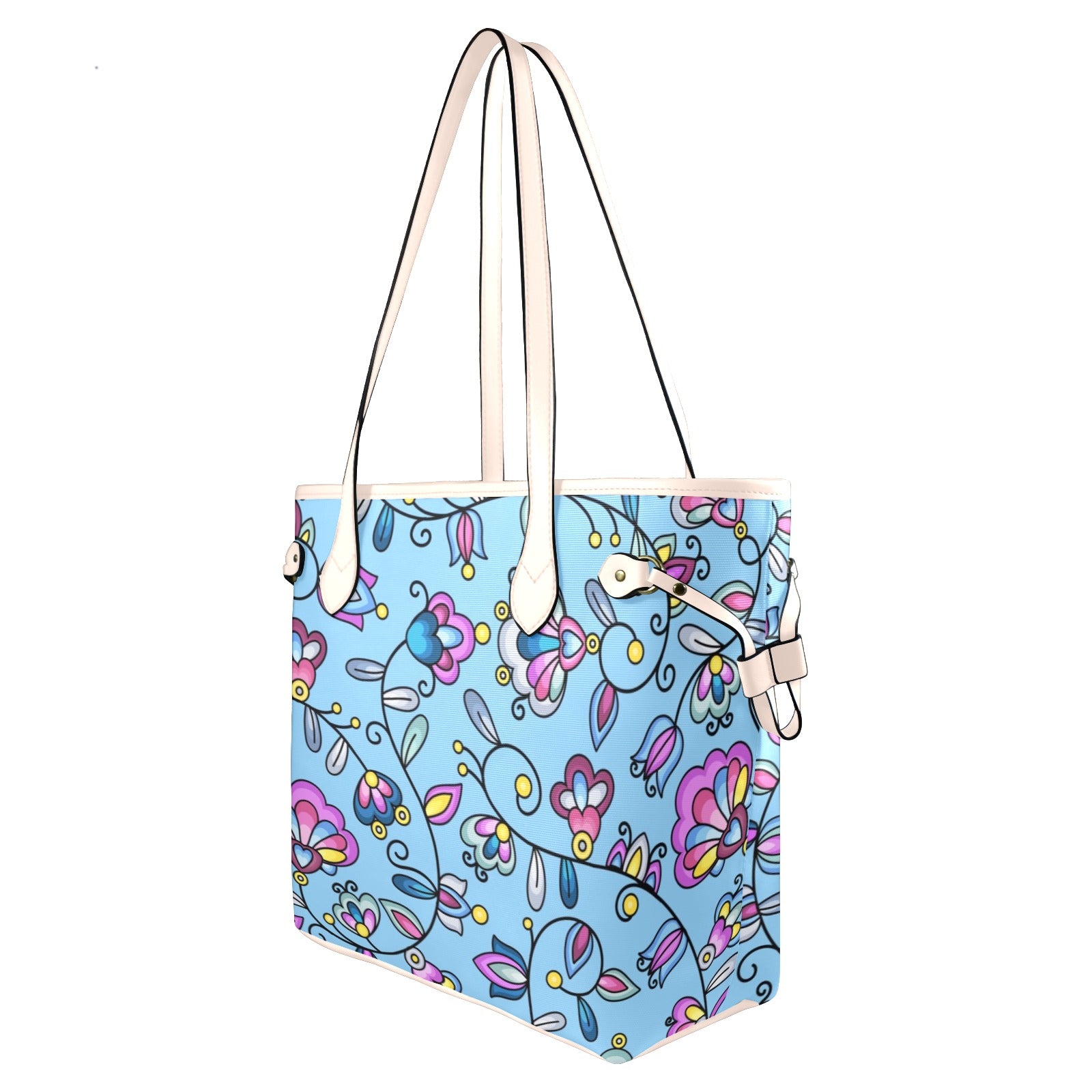 Autumn Bundle Blessing Blue Clover Canvas Tote Bag