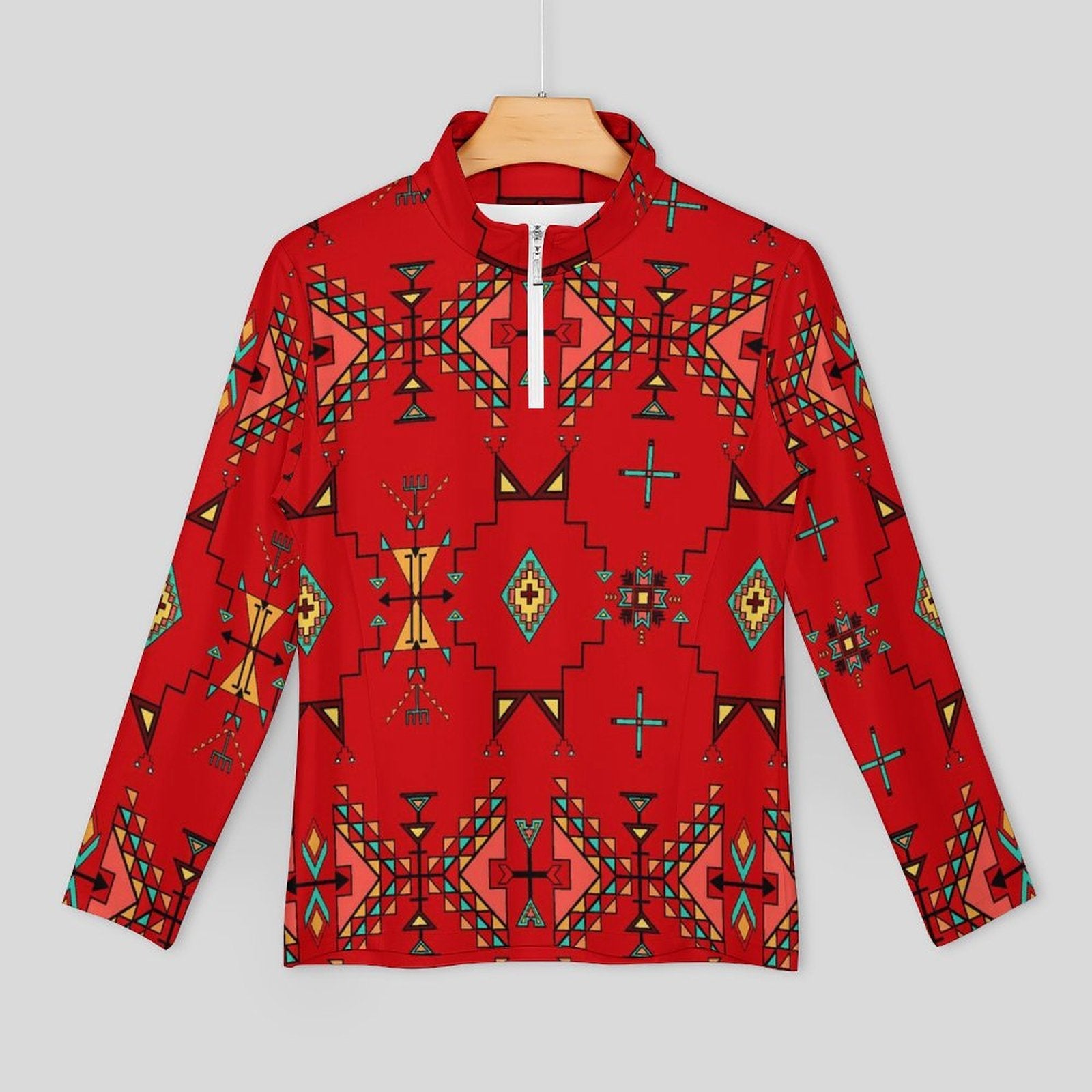 Thunder Flight Red Long Sleeve Yoga Shirt