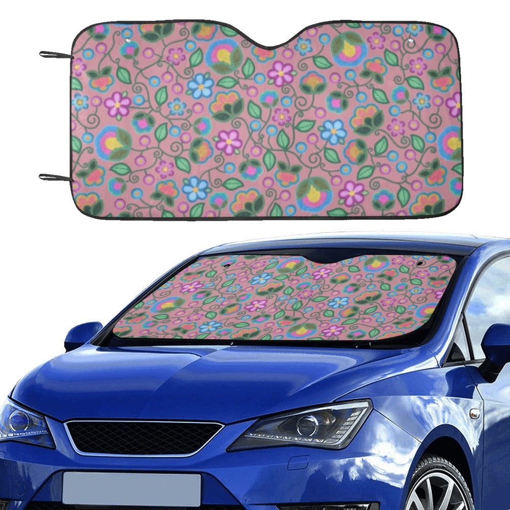 Turquoise Sunbeam Peach Car Sun Shade 55"x30"