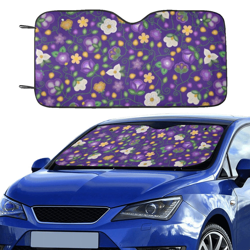 Midnight Moss Bloom Aubergine Car Sun Shade 55"x30"