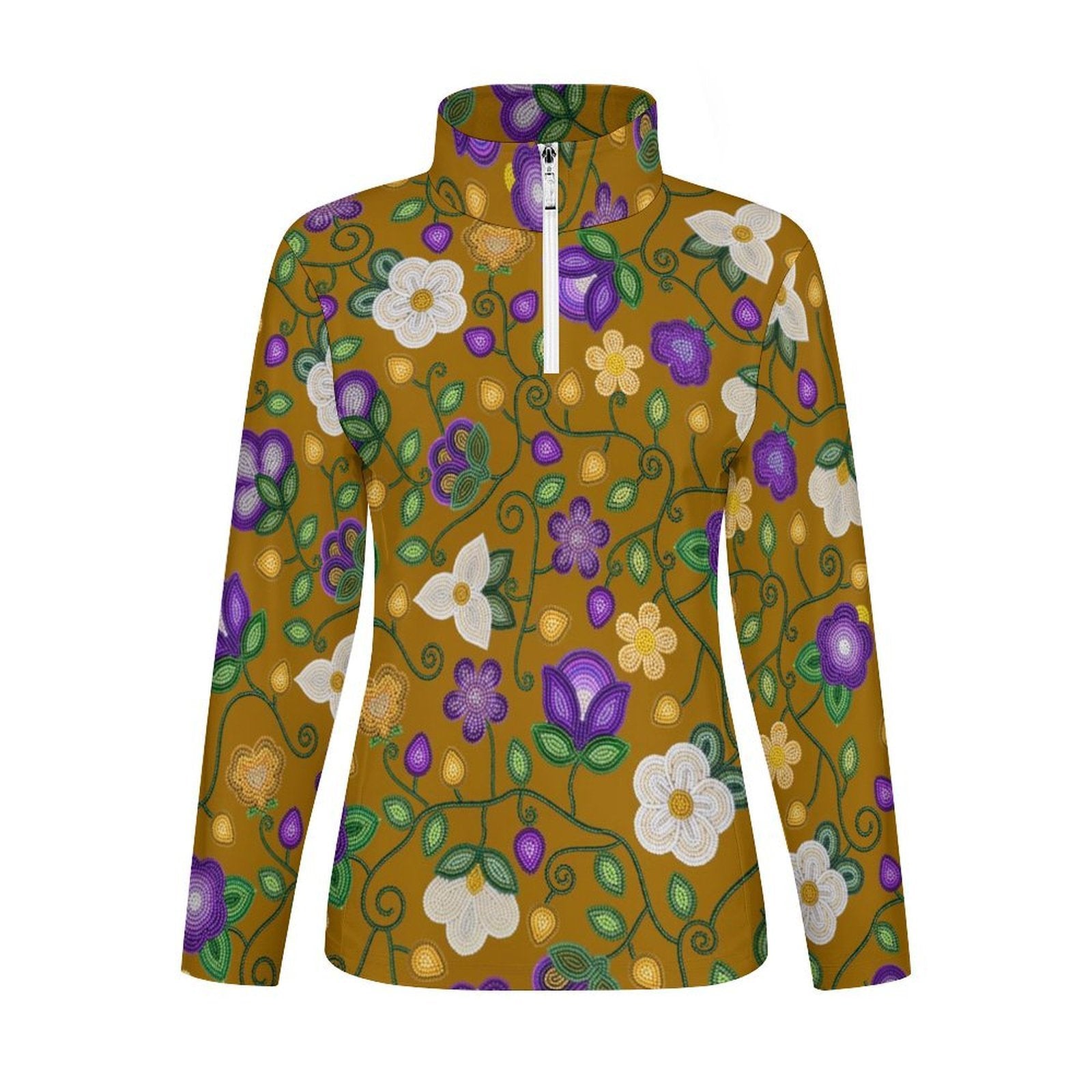 Midnight Moss Bloom Toffee Long Sleeve Yoga Shirt