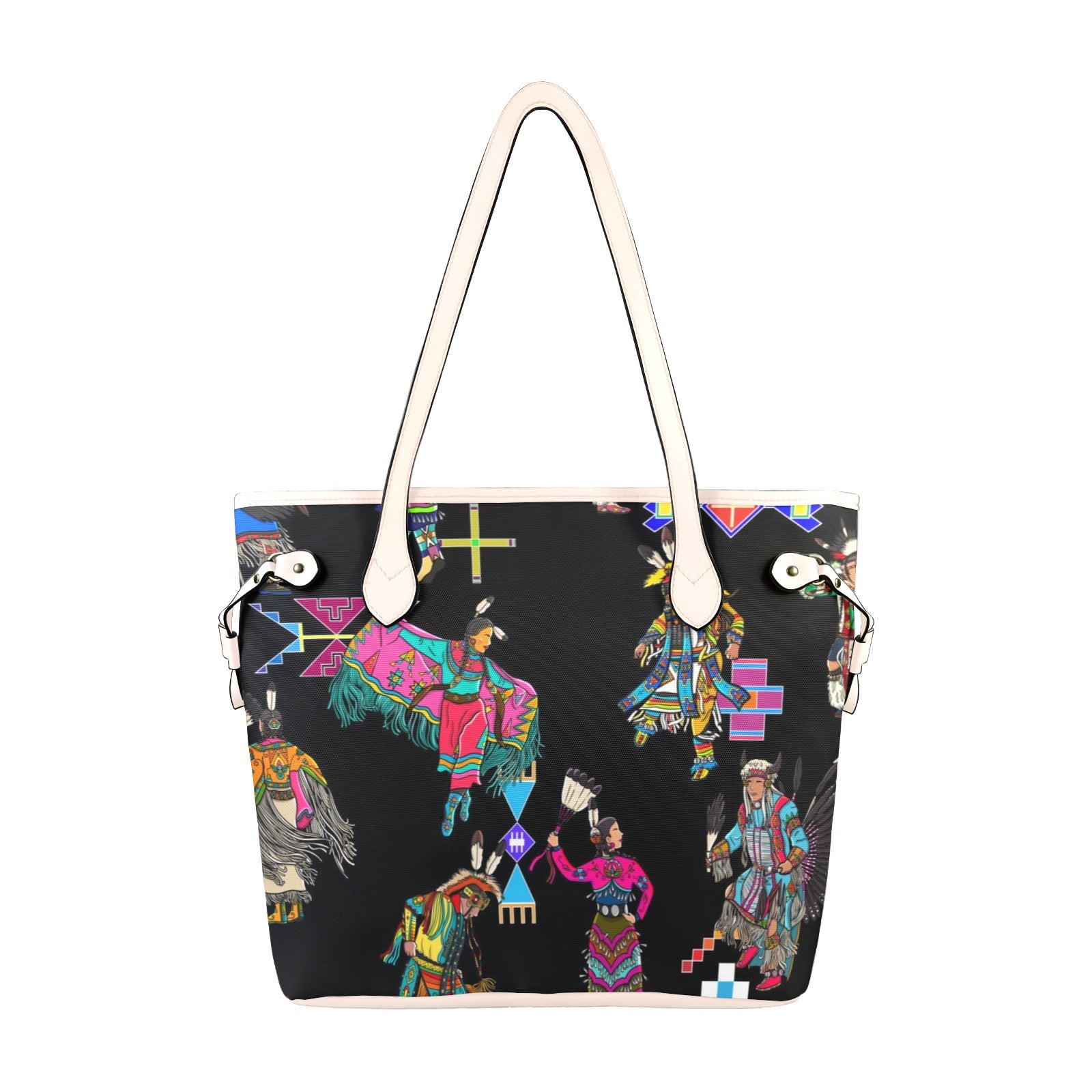 Grand Entry Dancers Black Clover Canvas Tote Bag