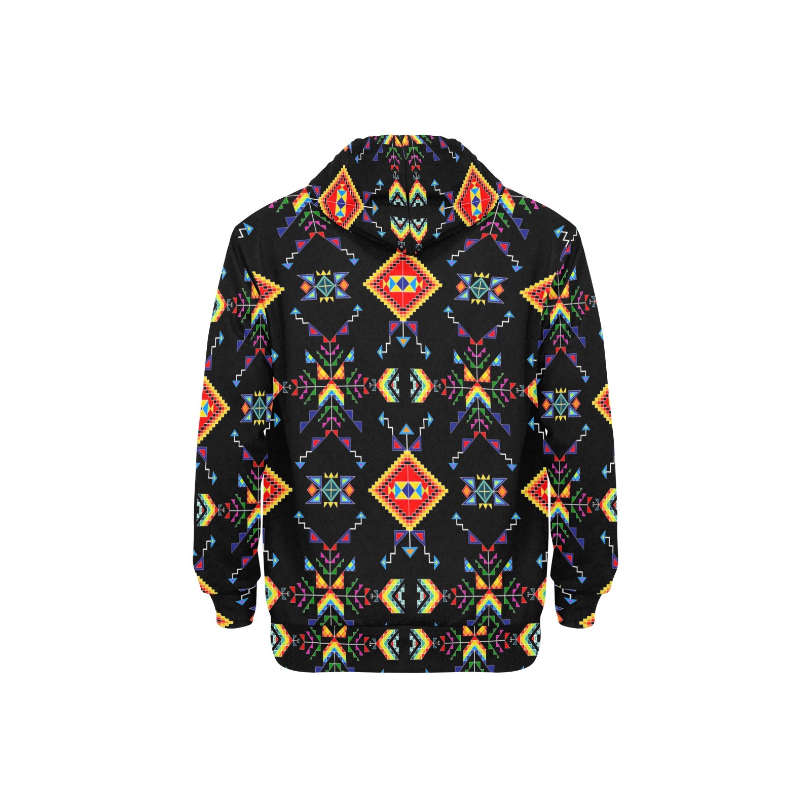Buffalo Jump Black Men's Long Sleeve Fleece Hoodie