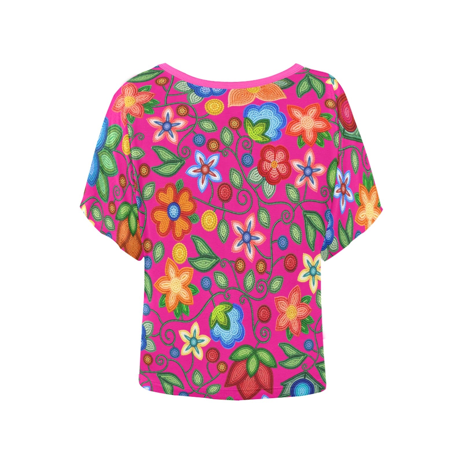 Morning Harmony Pink Women's Batwing-Sleeved Blouse T-shirt