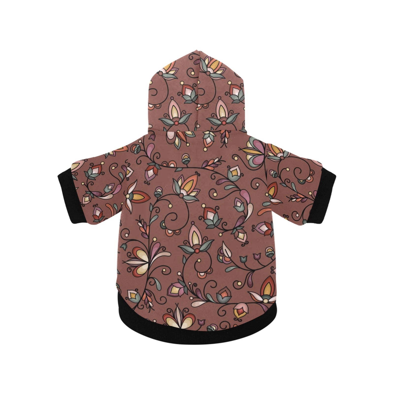 Burnt Sky Petals Brown Pet Dog Hoodie