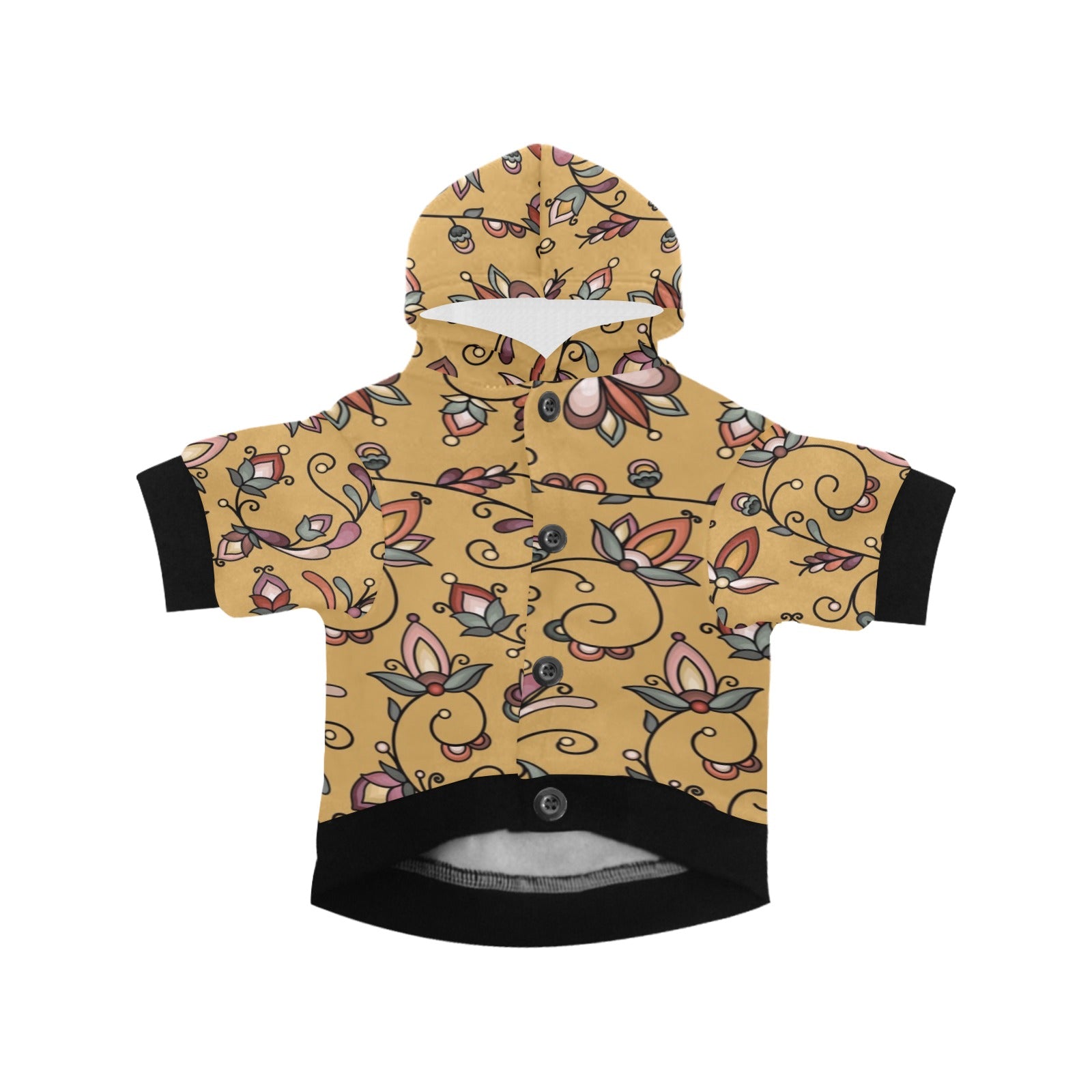 Burnt Sky Petals Gold Pet Dog Hoodie