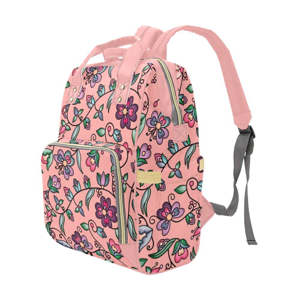 Amber Evening Garland Peach Multi-Function Diaper Backpack/Diaper Bag