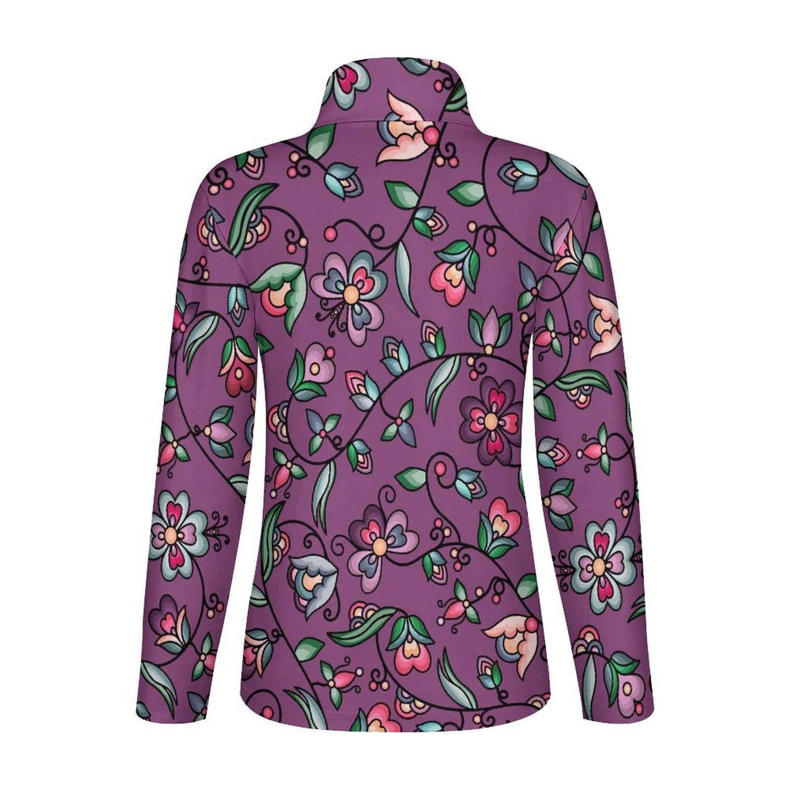 Amber Evening Garland Purple Long Sleeve Yoga Shirt