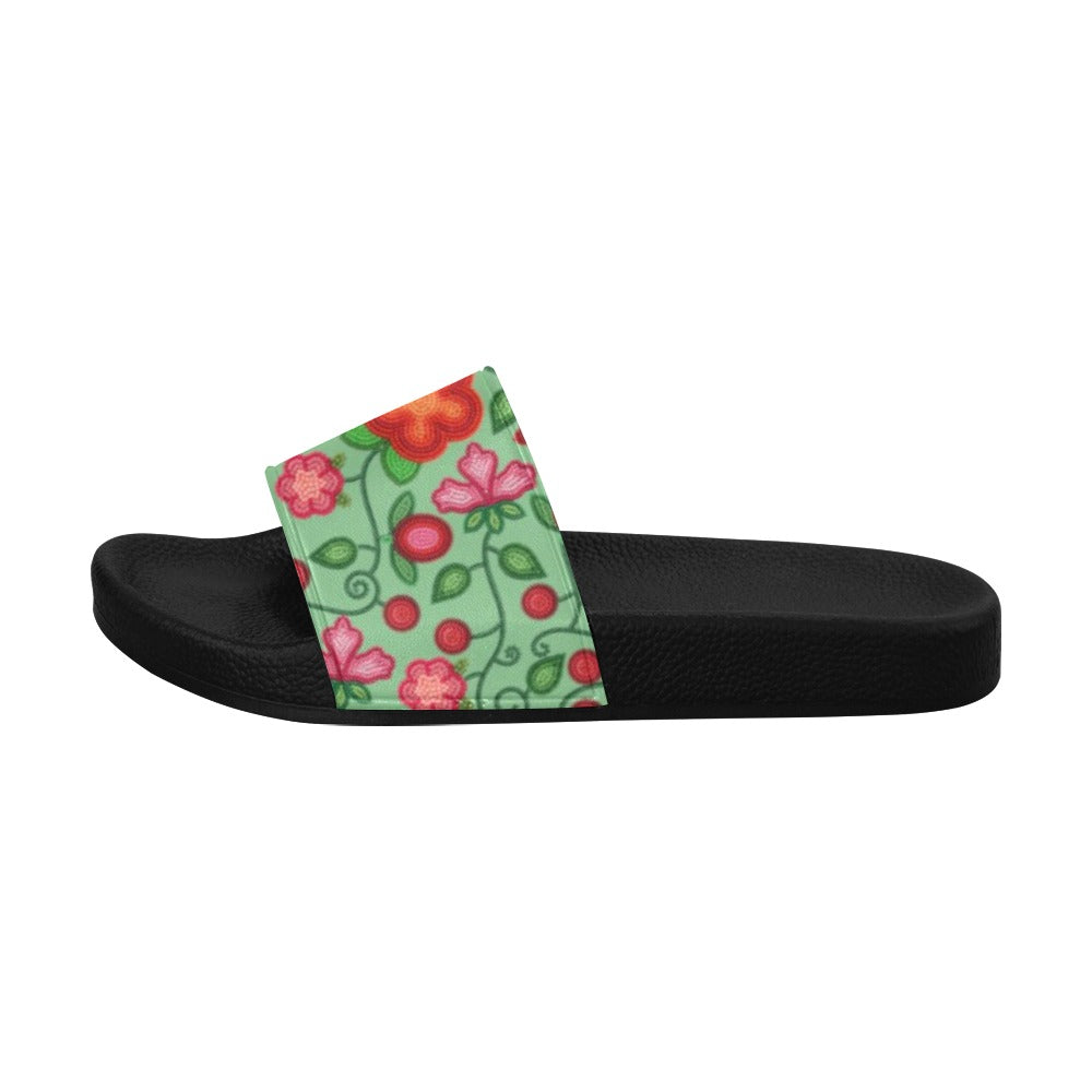 Rose Reverie Green Women's Slide Sandals