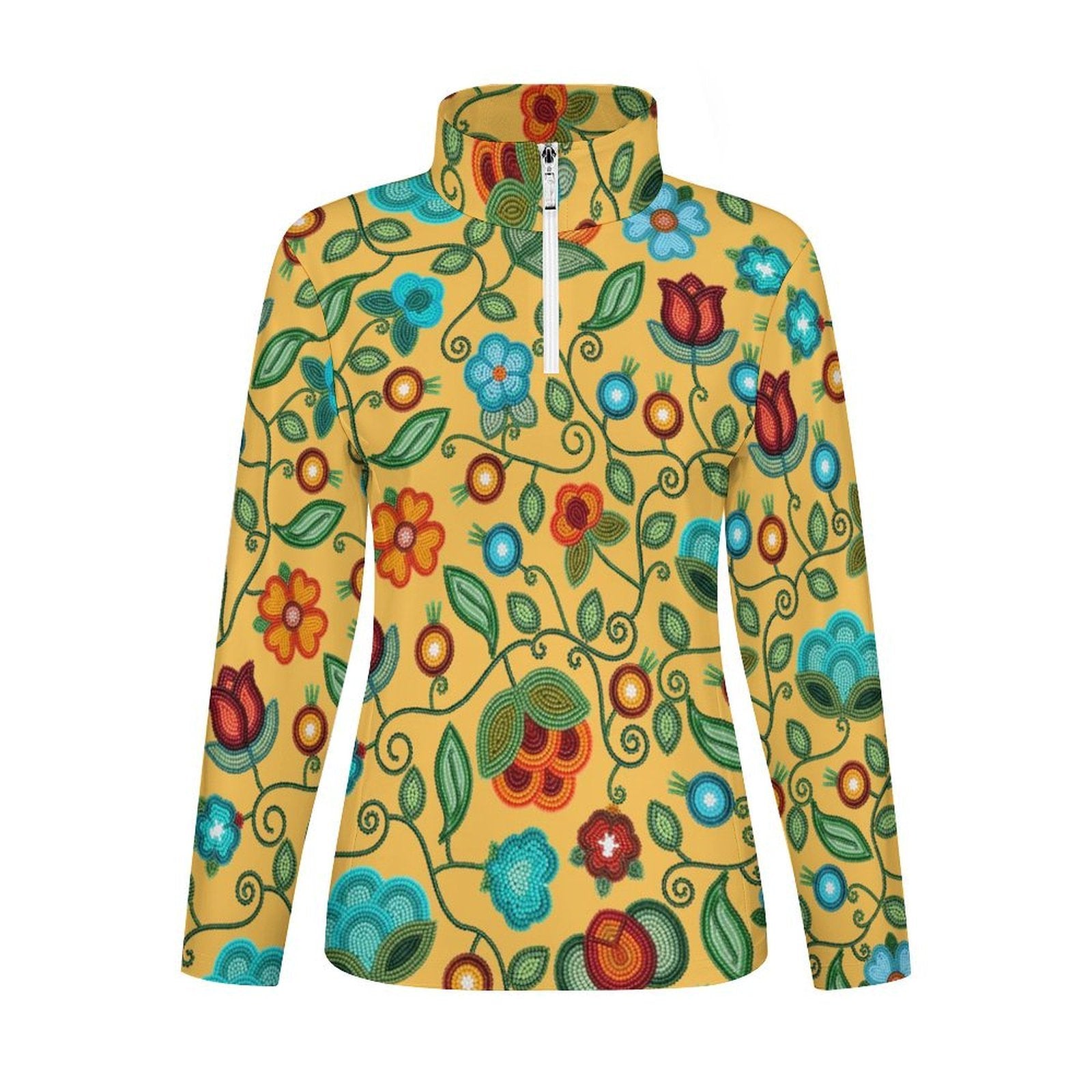 Prairie Fire Petals Honey Long Sleeve Yoga Shirt