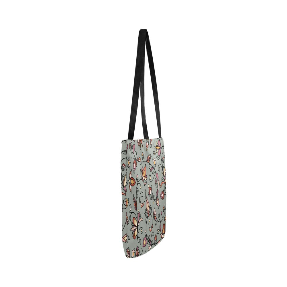 Burnt Sky Petals Green Reusable Shopping Bag  (Two sides)