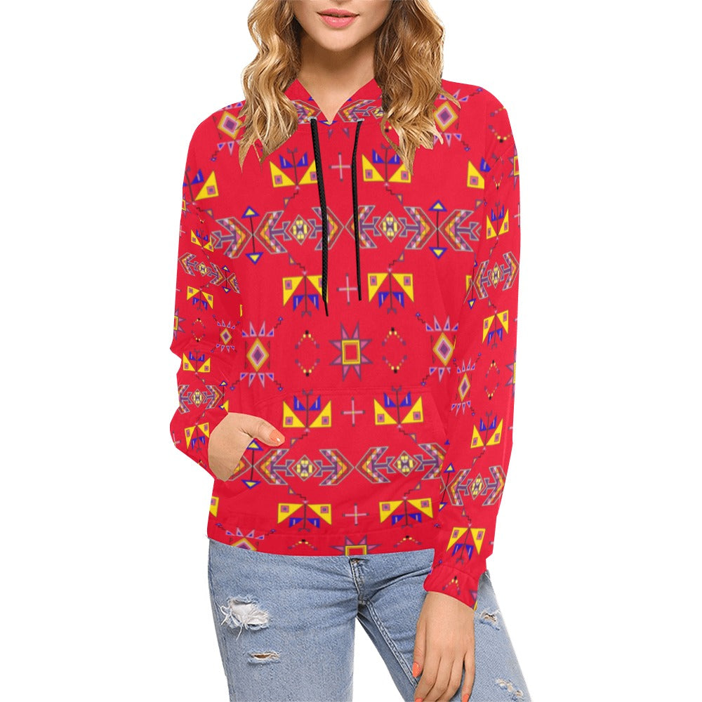 Scattered Generations Red Hoodie for Women (USA Size)