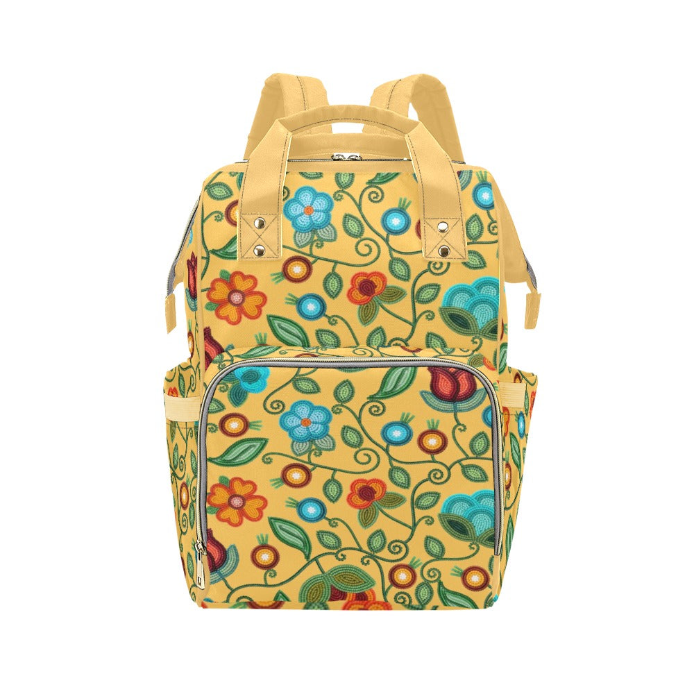 Prairie Fire Petals Honey Multi-Function Diaper Backpack/Diaper Bag