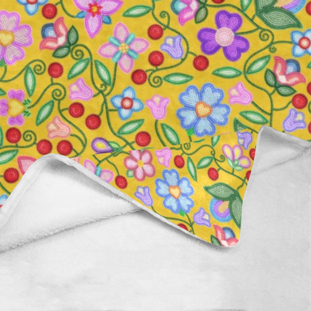 Petal Harmony Ochre Ultra-Soft Micro Fleece Blanket 60"x80"