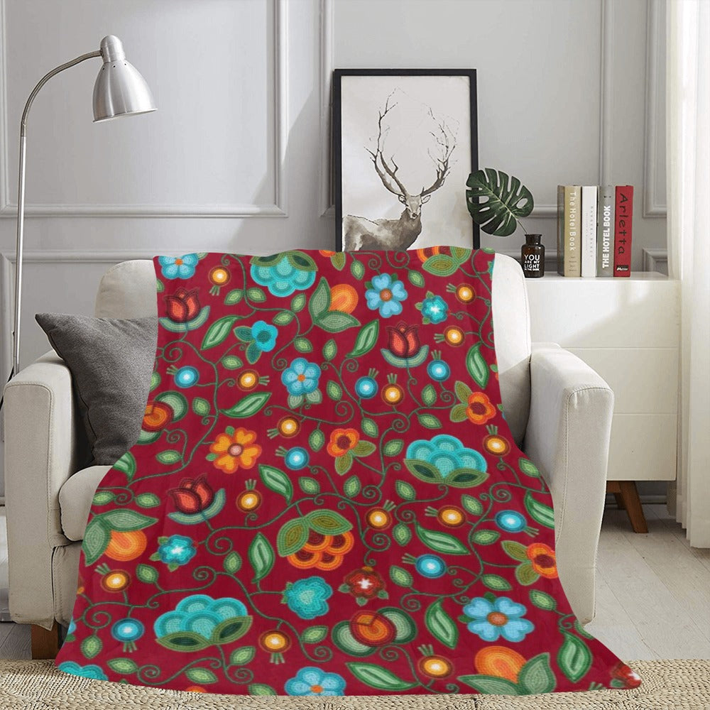 Prairie Fire Petals Red Ultra-Soft Micro Fleece Blanket 60"x80"
