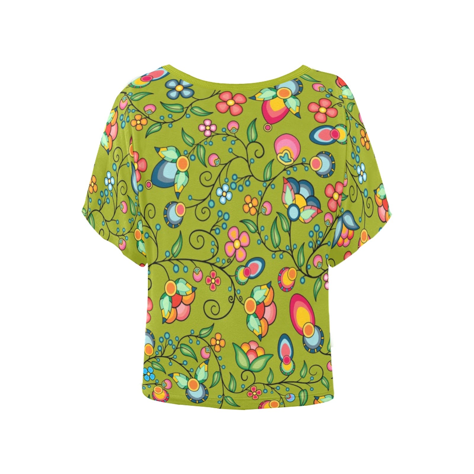Floral Bounty Sweetgrass Women's Batwing-Sleeved Blouse T shirt