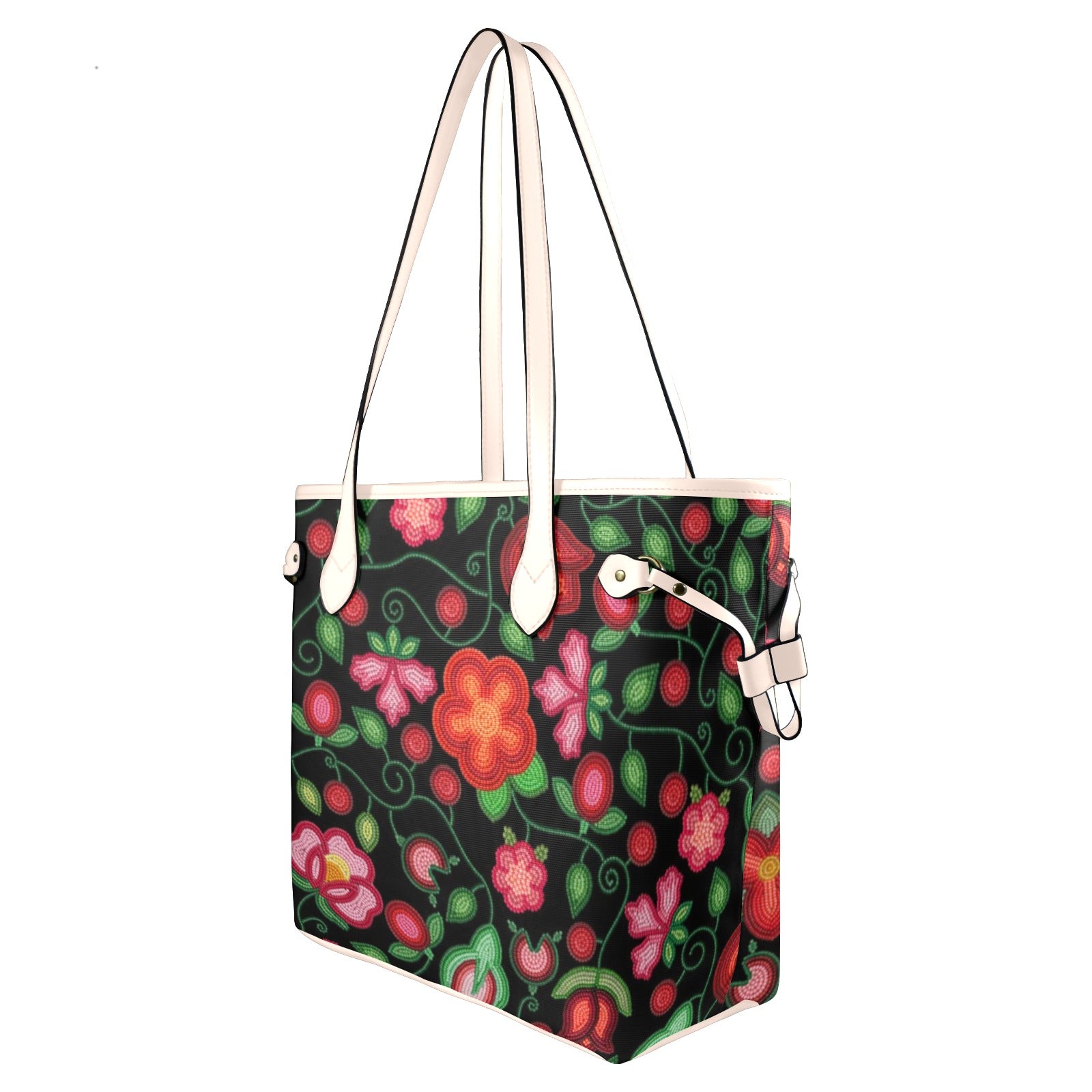 Rose Reverie Black Clover Canvas Tote Bag