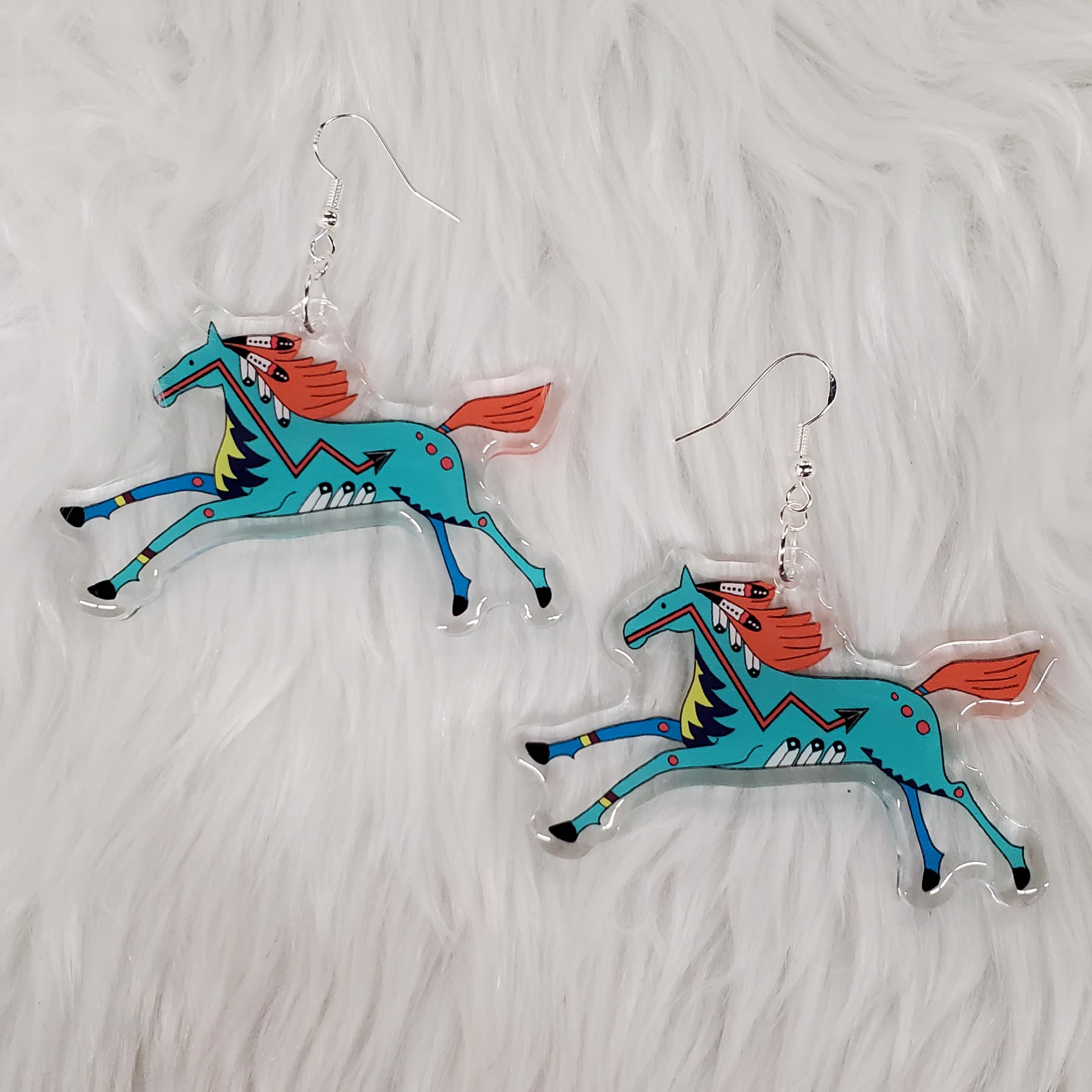 Ledger Horse Earrings