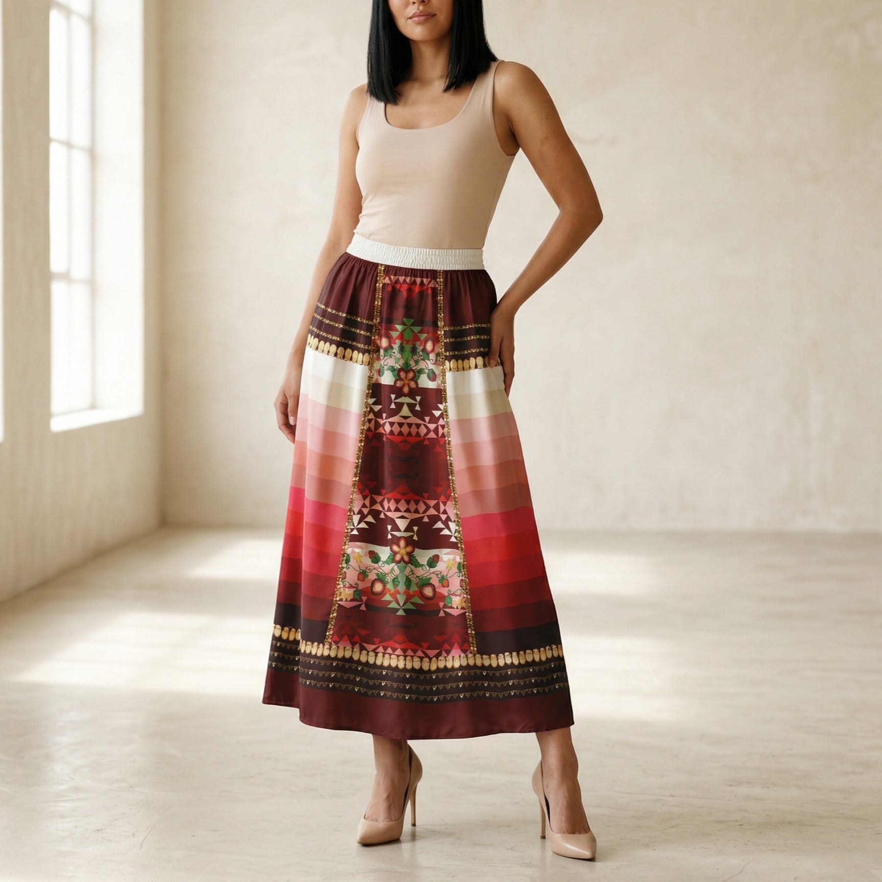 Sacred Strawberry Maroon 2 Skirt