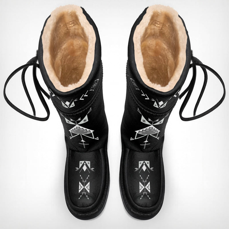 Owl Watcher Black Real Leather MocLux Tall