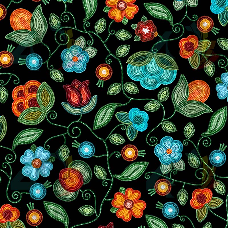 Prairie Fire Petals Black 42 Inch Cotton Poplin Pre Order