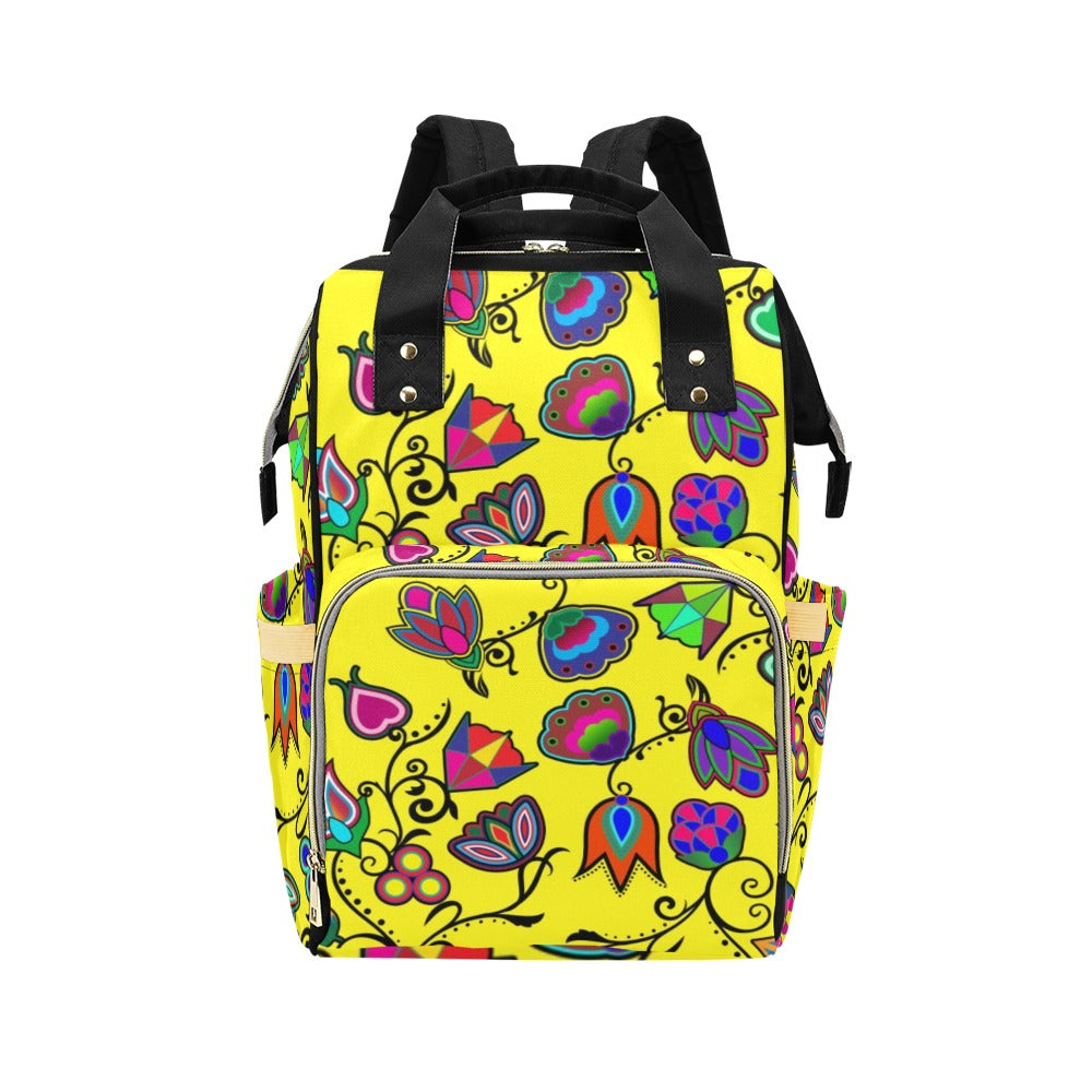 Indigenous Paisley Yellow Multi-Function Diaper Backpack