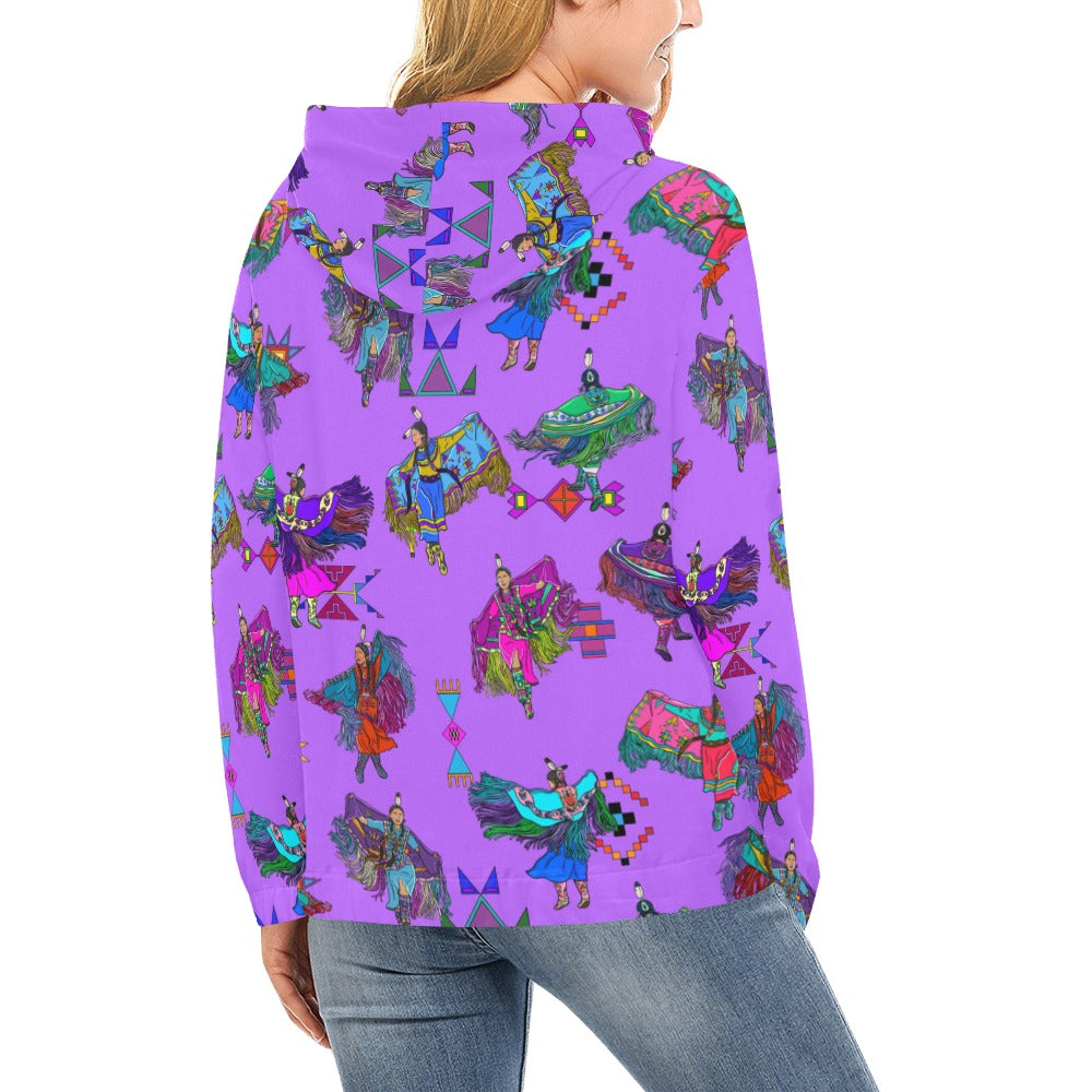 Women's Fancy Dancers Purple Hoodie for Women (USA Size)