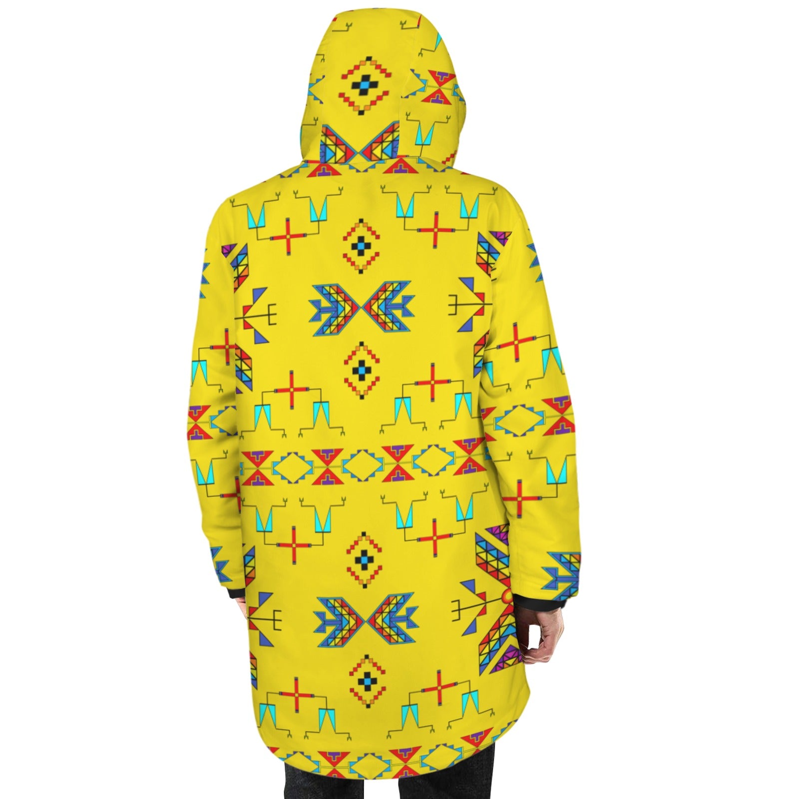 Rainbow Chief Rainbow Yellow Unisex Sherpa Lined Hooded Coat