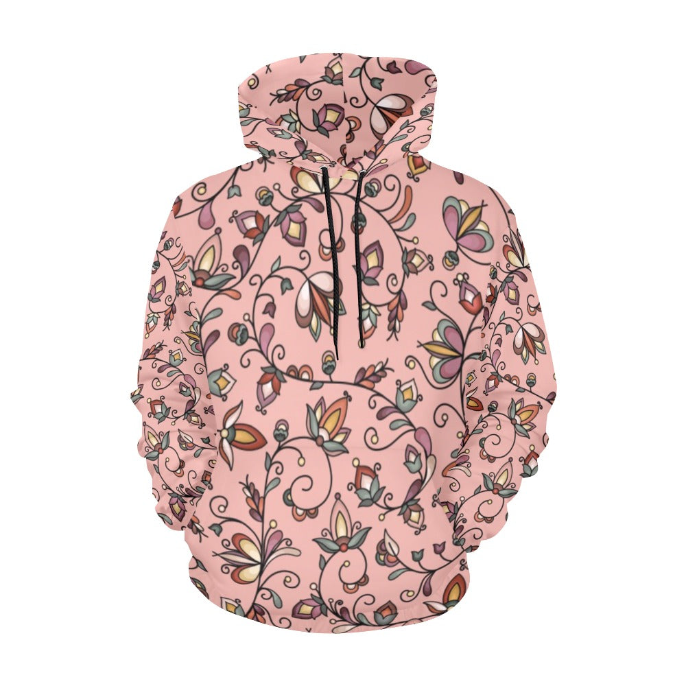 Burnt Sky Petals Peach Hoodie for Women (USA Size)