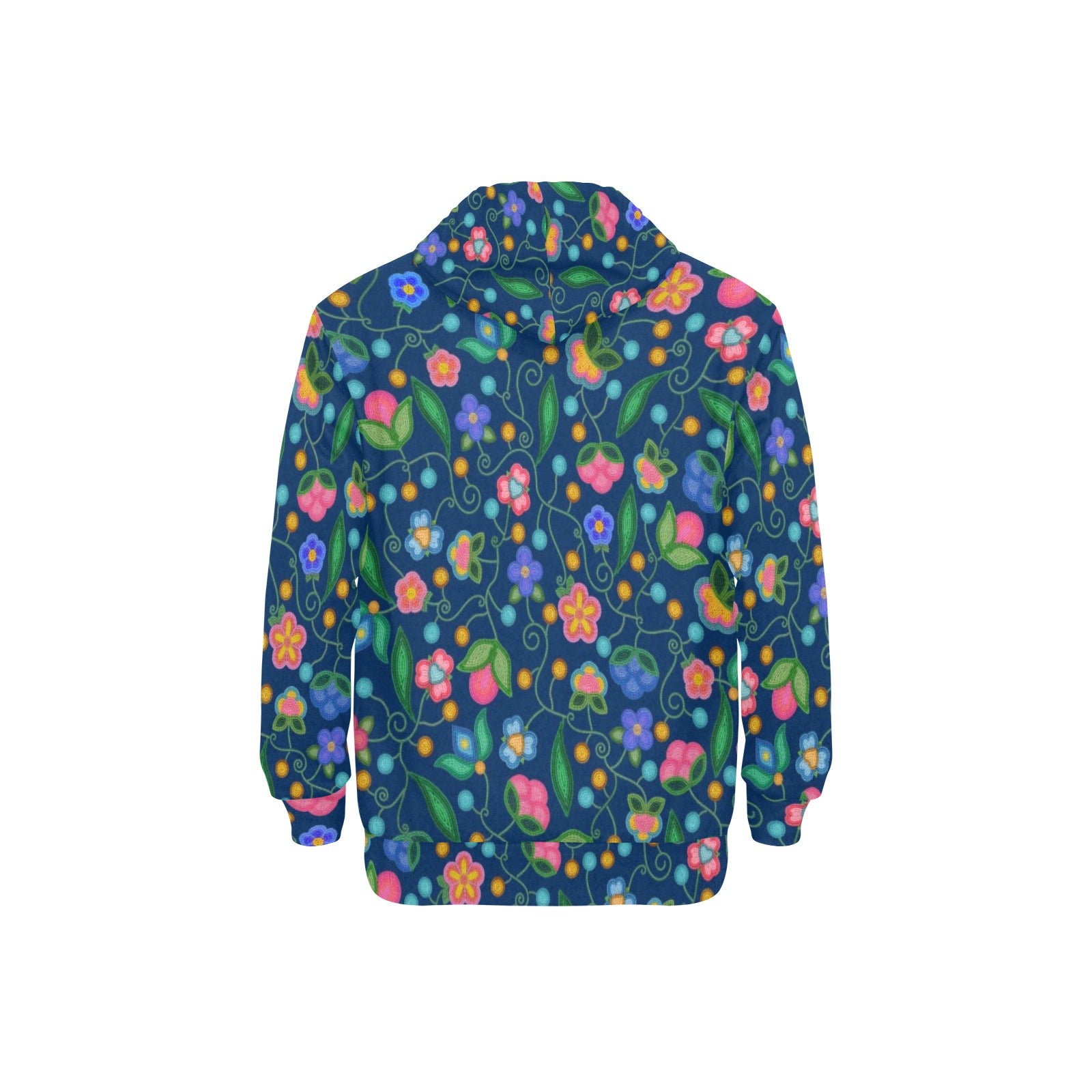 Skyberry Serenade Navy Men's Long Sleeve Fleece Hoodie
