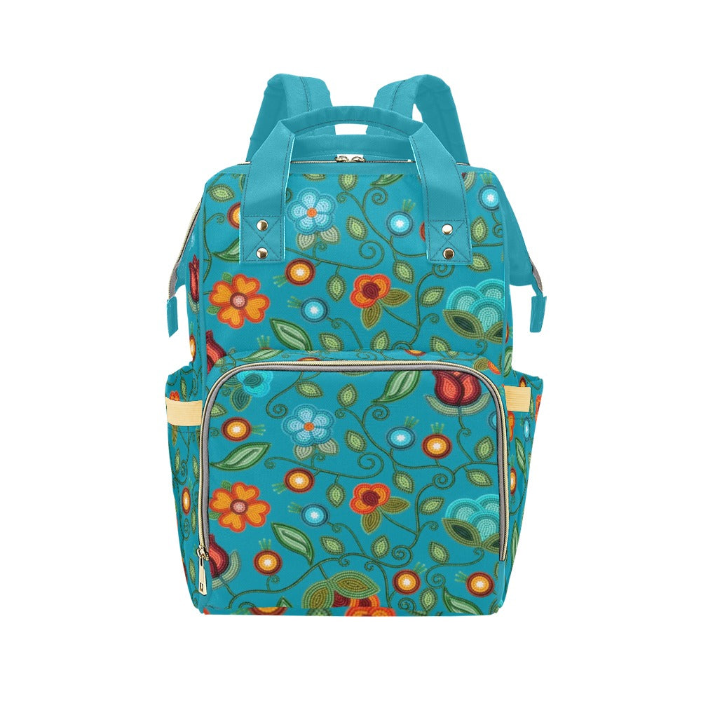 Prairie Fire Petals Ocean Multi-Function Diaper Backpack/Diaper Bag