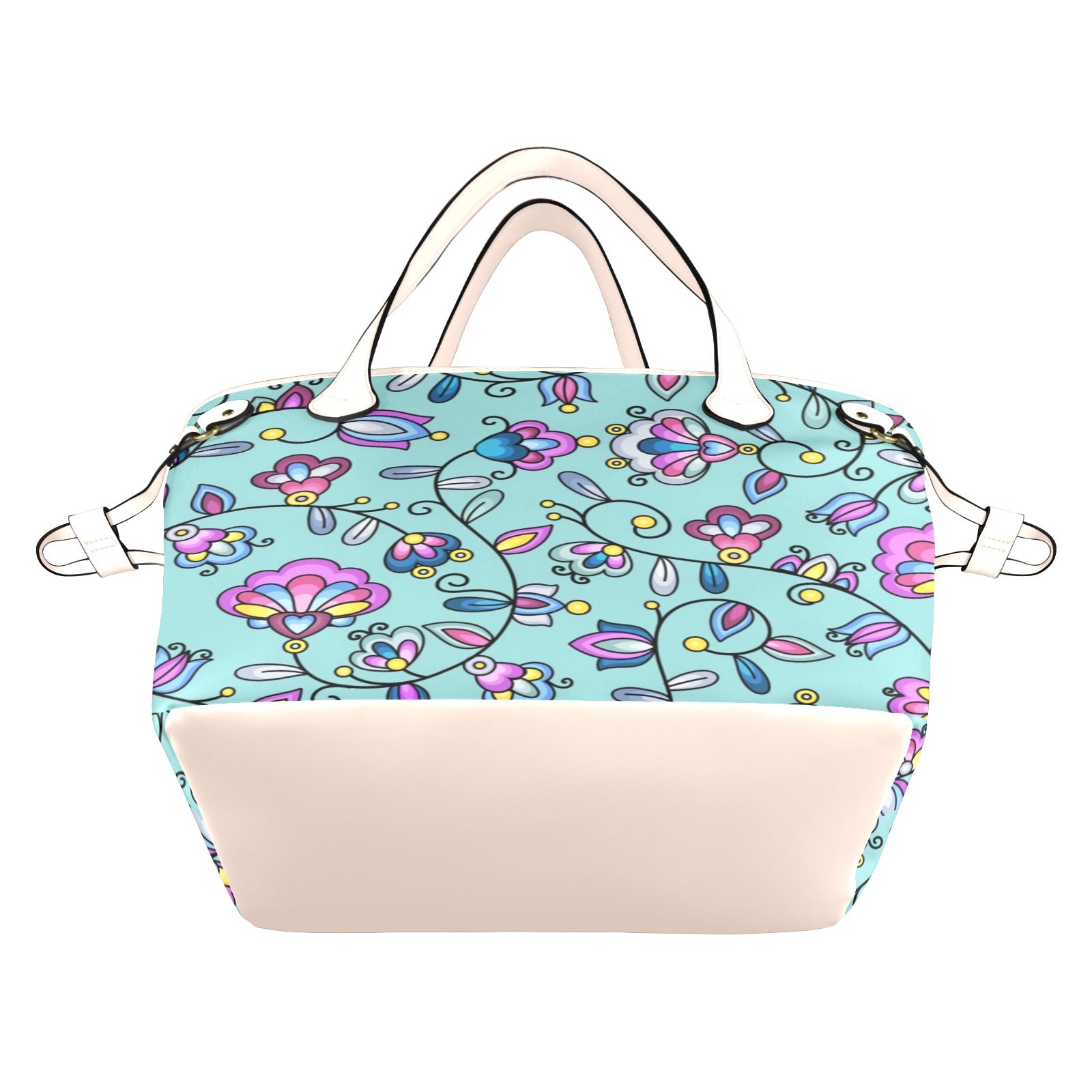 Autumn Bundle Blessing Turquoise Clover Canvas Tote Bag