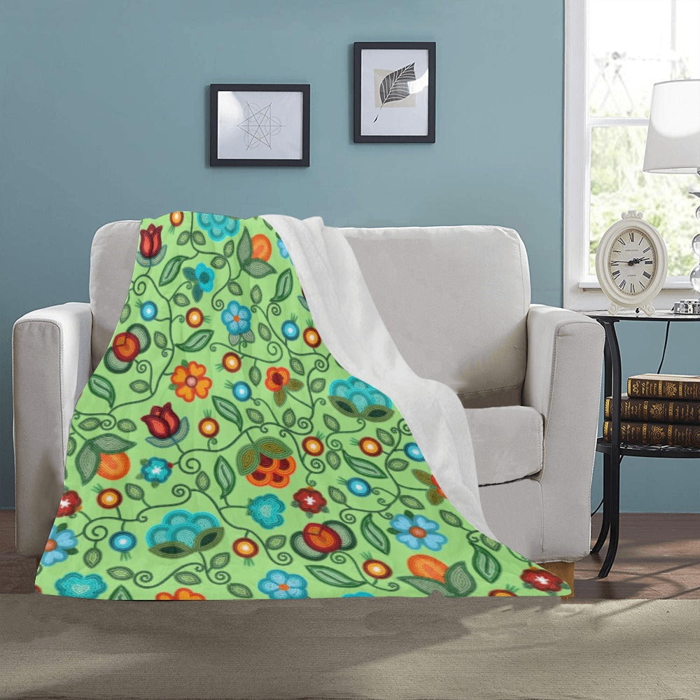 Prairie Fire Petals Sage Ultra-Soft Micro Fleece Blanket 40"x50"