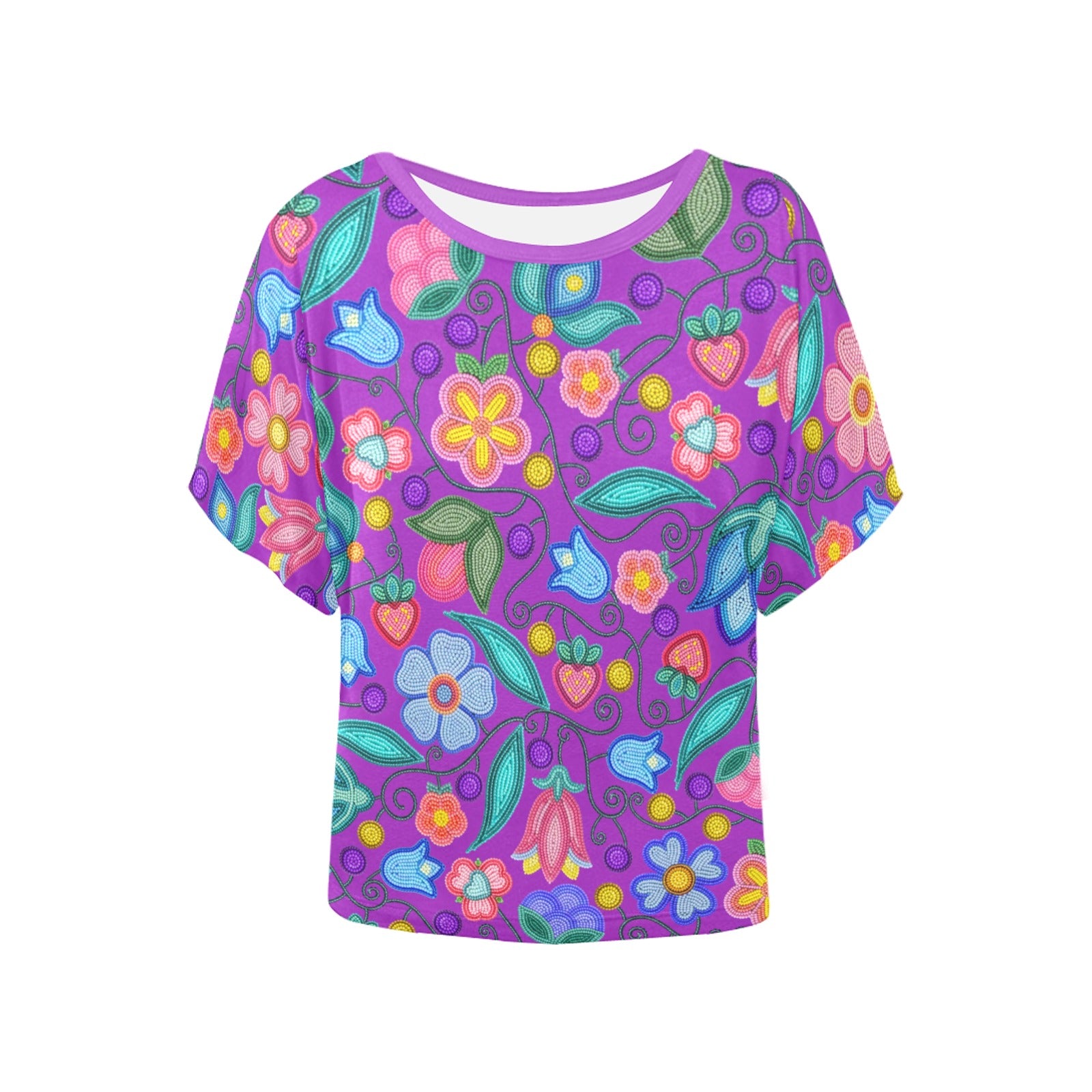 Sweet Offering Purple Women's Batwing-Sleeved Blouse T-shirt