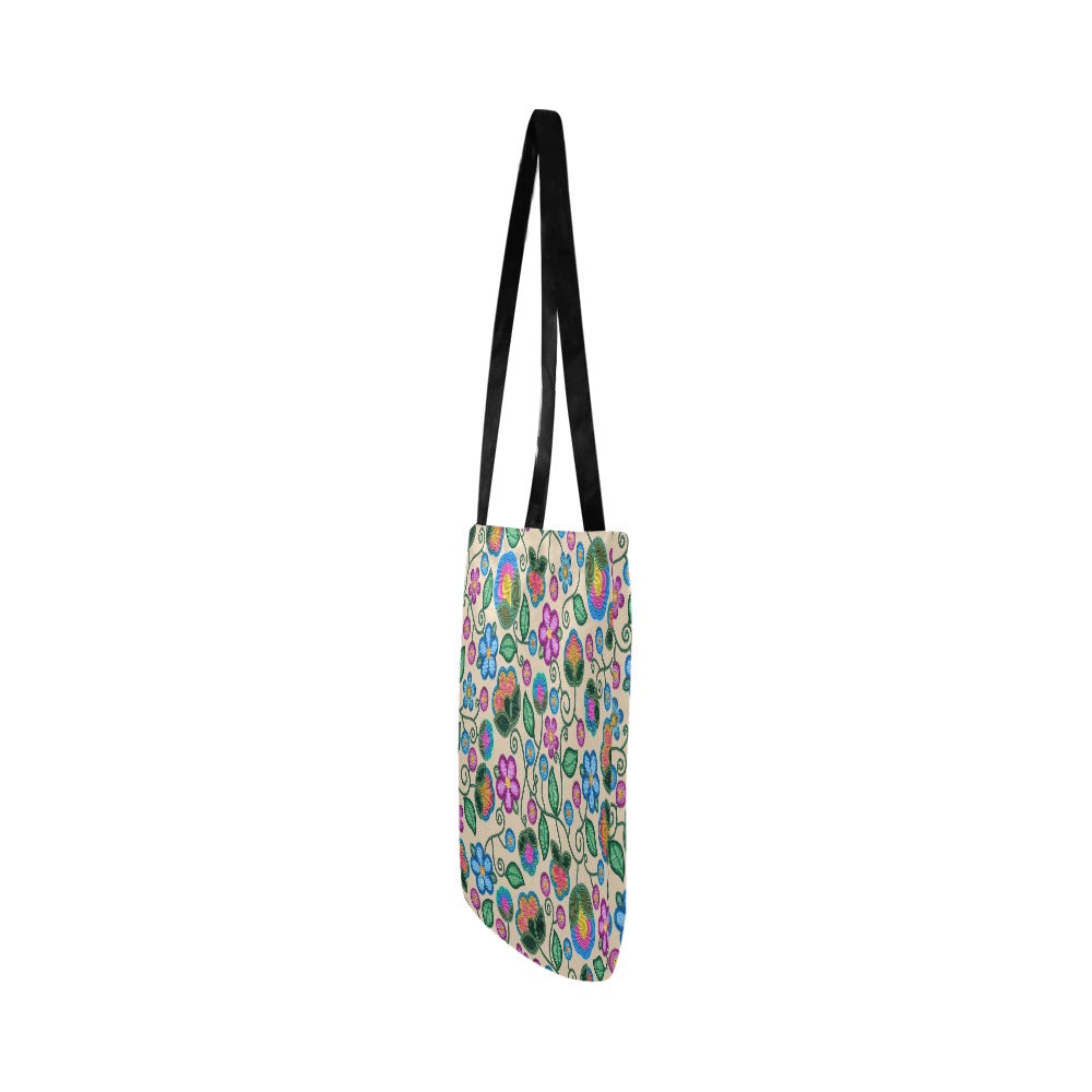 Turquoise Sunbeam Cream Reusable Shopping Bag (Two sides)
