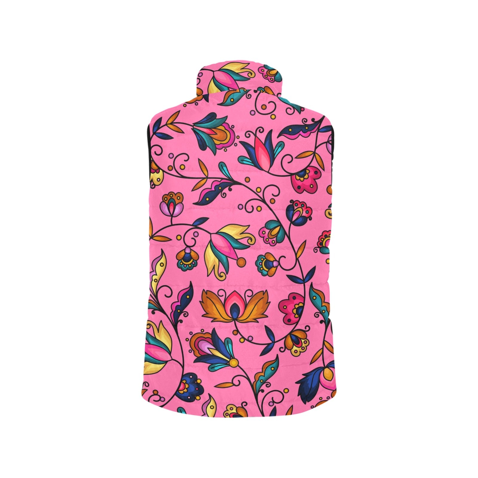 Copper Prairie Petals Pink Women's Padded Vest Jacket