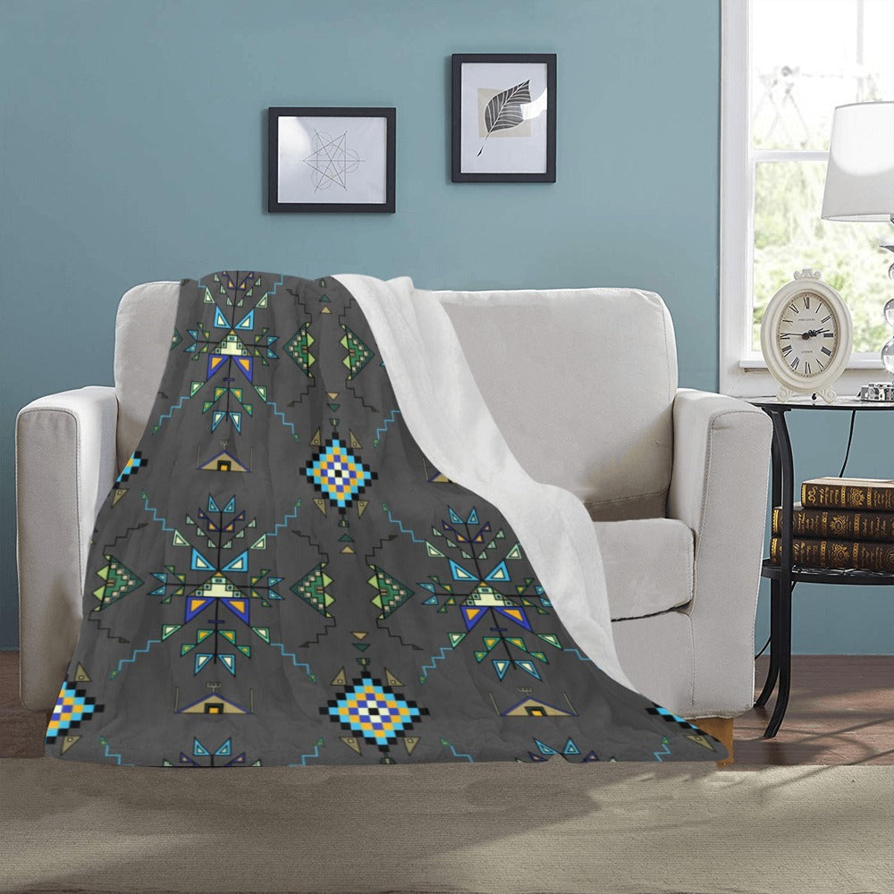 Bear Shield Gray Ultra-Soft Micro Fleece Blanket 40"x50"