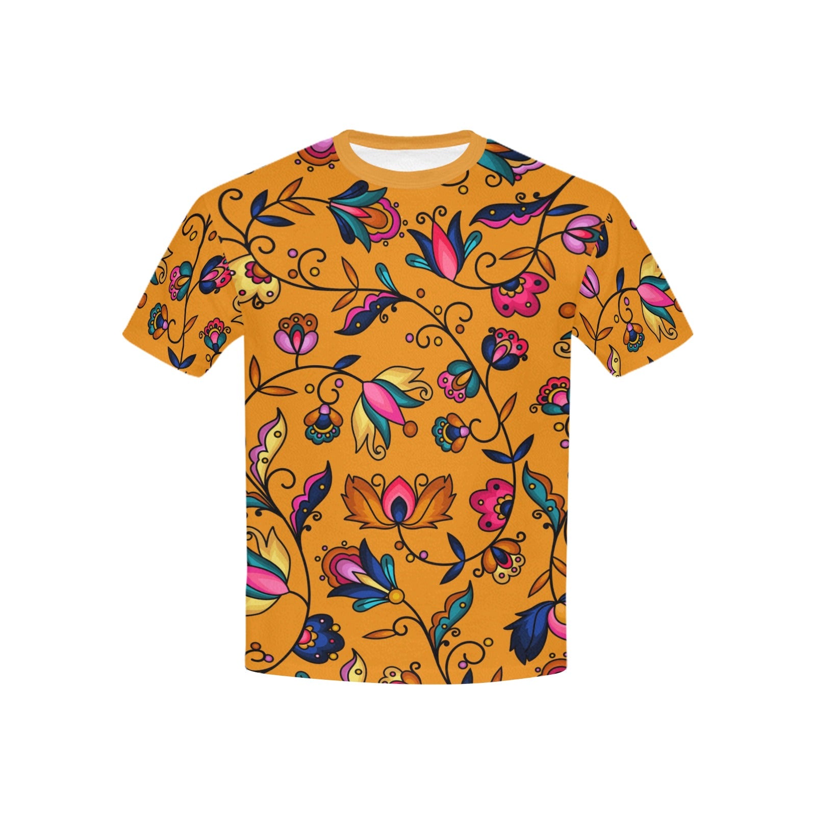 Copper Prairie Petals Orange Kids' T-shirt (USA Size)