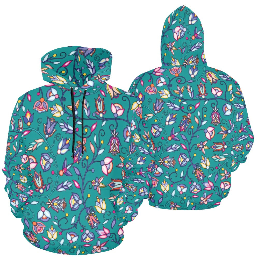 Buffalo Bloom Turquoise Hoodie for Women (USA Size)
