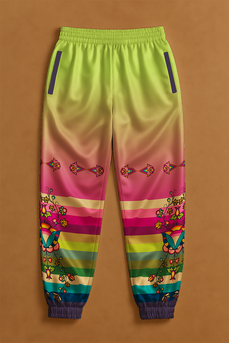 Sacred Bloom Vine Ribbon Jogger Pants